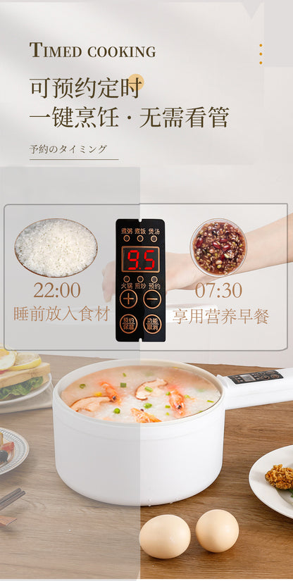 Electric Cooking Pot Intelligent Multi-Function Long Handle Single Handle Small Electric Pot Student Dormitory Electric Hot Pot Electric Cooking All-In-One Pot for Home Use