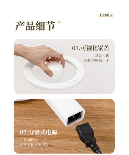 Electric Cooking Pot Intelligent Multi-Function Long Handle Single Handle Small Electric Pot Student Dormitory Electric Hot Pot Electric Cooking All-In-One Pot for Home Use