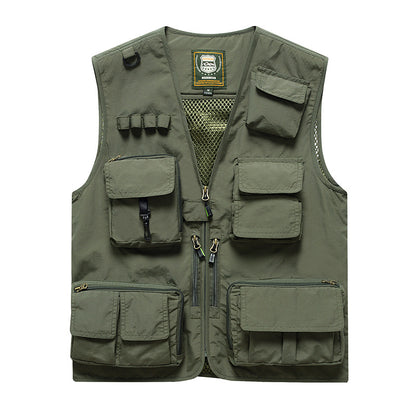 Four Seasons Photography Tooling Multi-Pocket Quick-Dry Vest Safety Waistcoat Logo Printing Men's and Women's Wear