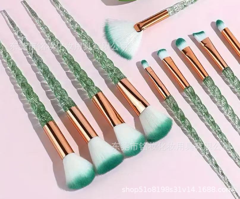 10 Pcs Threaded Makeup Brush Unicorn Makeup Brush suit Multifunctional Full Set Beauty Brush Makeup Tools
