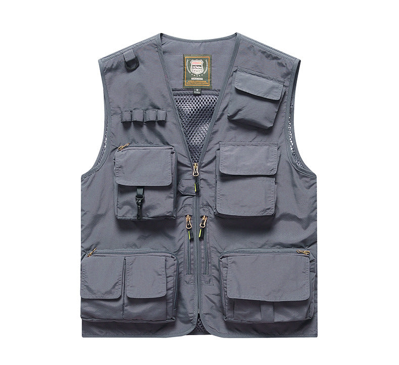 Four Seasons Photography Tooling Multi-Pocket Quick-Dry Vest Safety Waistcoat Logo Printing Men's and Women's Wear