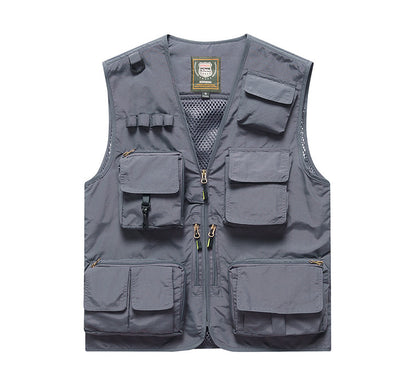 Four Seasons Photography Tooling Multi-Pocket Quick-Dry Vest Safety Waistcoat Logo Printing Men's and Women's Wear