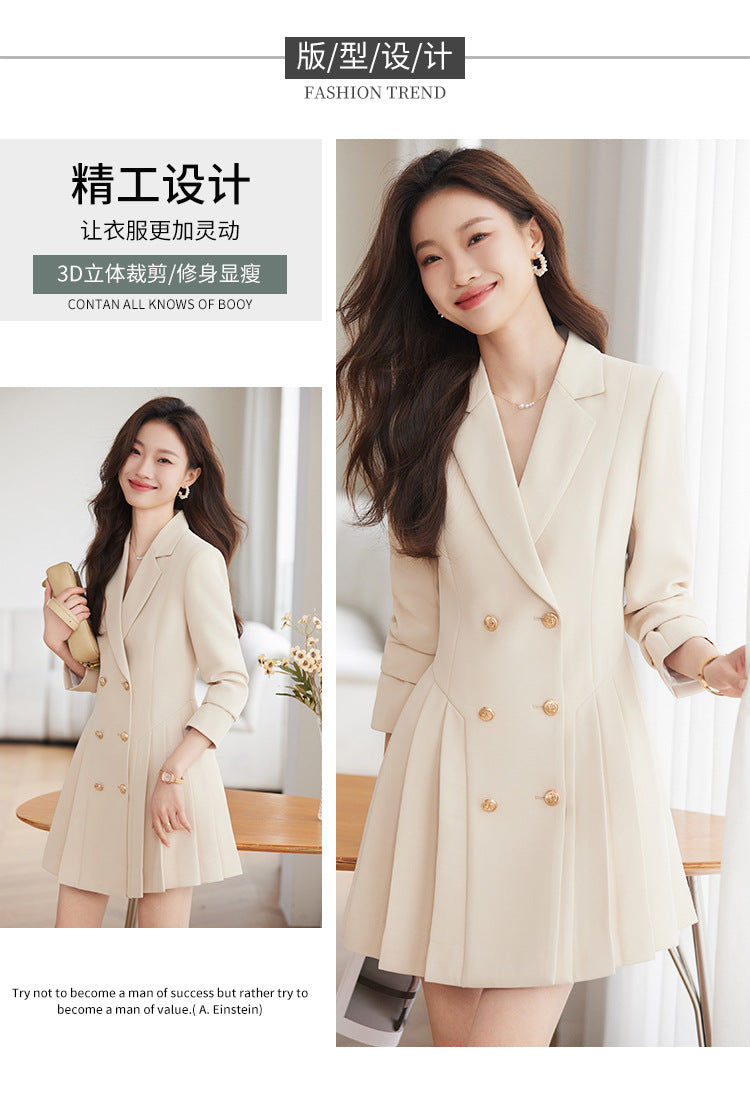 High-grade suit dress women's spring and autumn 2024 New elegant waist-tight small beauty salon professional work clothes