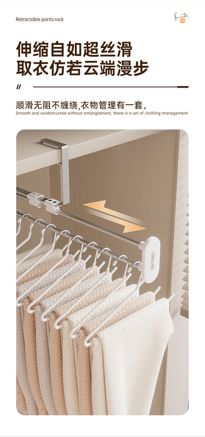 Pull-out trouser rack telescopic slide rail top trouser hanger clothes rail wardrobe built-in pants hanging pants hanging storage wholesale