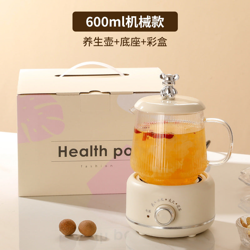 Health Pot Household Multifunctional Full Glass Tea Maker Kettle Small Office Flower Tea Pot Electric Cup Gift