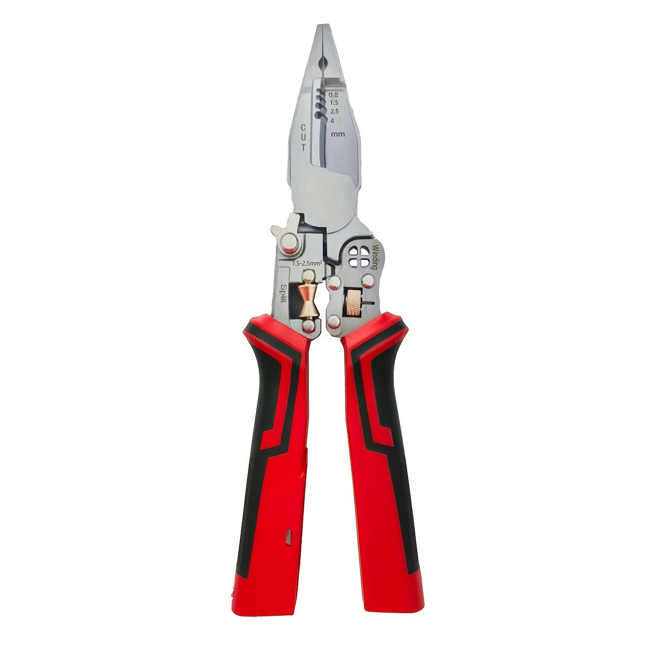 8-in -1 multifunctional wire stripper for electrician with power measurement, wire cutting, cable scissors, multi-purpose wire stripping, wire pressing and wire splitting pliers