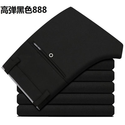 28-40 Summer New Men's Casual Pants Slim-fit Elastic Small Straight Korean Style Suit Pants Men's Pants