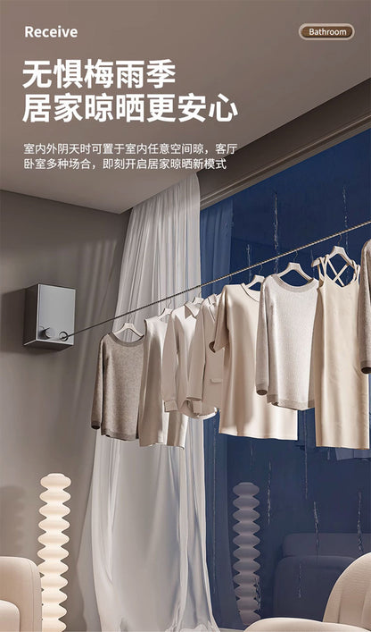 Invisible Clothesline Clothes Artifact Rope Indoor Punch-free Toilet Invisible Telescopic Balcony Rack