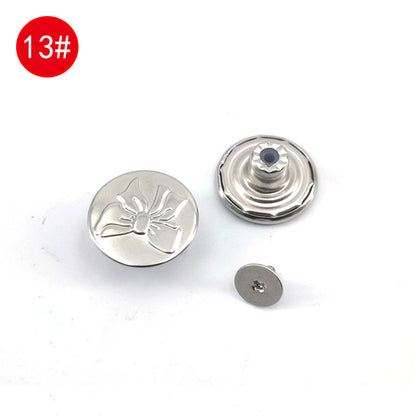 Wholesale In-Stock Waist-Cinching Button-Free Detachable Jeans Buttons, Eco-Friendly Buttons, Screw Metal I-Shaped Buckles