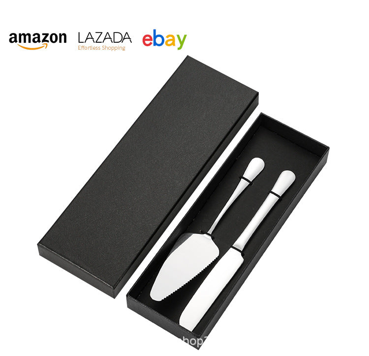 Cross-border Stainless Steel Cake Knife Shovel suit Kitchen Pizza Cutter Creative Baking Household Cream Shovel Knife Gift Box