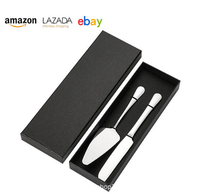 Cross-border Stainless Steel Cake Knife Shovel suit Kitchen Pizza Cutter Creative Baking Household Cream Shovel Knife Gift Box