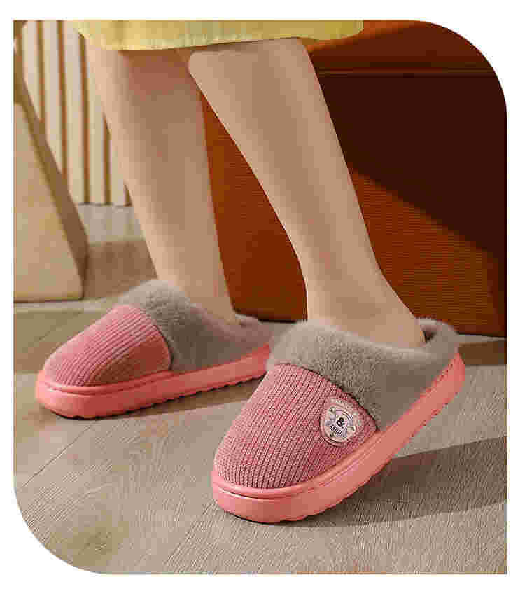 Autumn and Winter Cotton Slippers for Women 2025 New Home Indoor Couple Warm Plush Thickeneded Bottom Men's Cotton Slippers