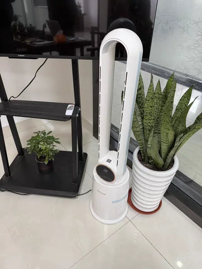 Bladeless Tower Fan with Remote Control 120° Oscillating Air Purifier for Baby Room/Dorm Quiet Floor Fan with Sterilization