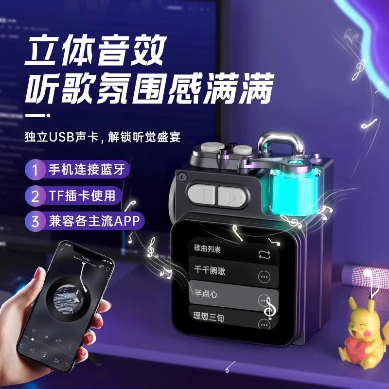 New metal bluetooth speaker atmosphere light portable speaker high power wireless mini stereo high sound quality