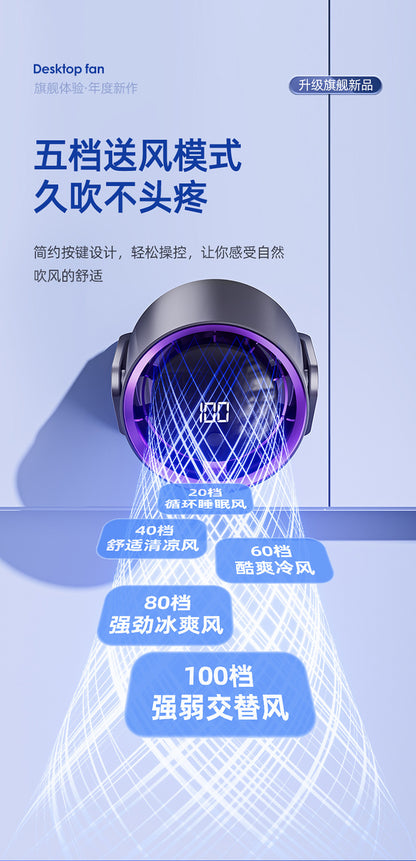 Dormitory Digital Display Clip Fan Student Desktop Fan Portable Fan Home Desktop Small Circulation Fan Cross-Border