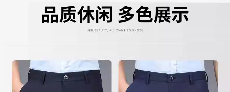 Men's Casual Trousers for Foreign Trade, Loose and Fattened, No-Iron Straight Suit, Business Elastic Trousers Wholesale