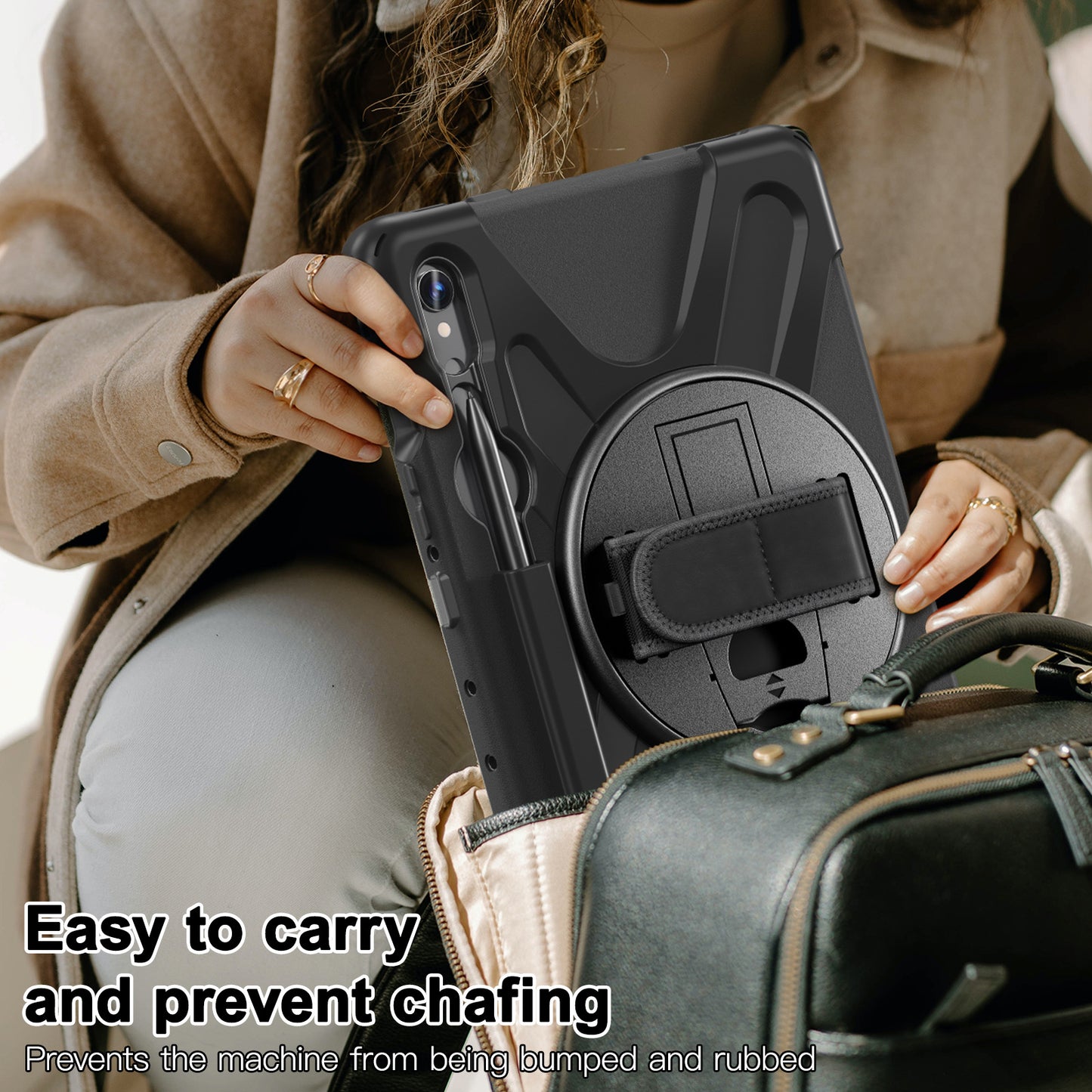 Applicable to Samsung Tab S9 FE/A9PLUS pirate king drop-resistant strap bracket protective cover
