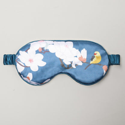 Mulberry Silk Eye Mask, Ice Silk Imitation Silk, Chinese Style Color, Satin Silk Light-Blocking Eye Mask for Sleep, Printed, in Stock Wholesale