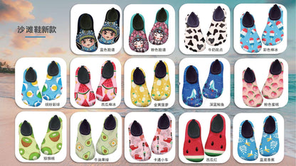 Cartoon Children's Beach Shoes Hard Sole Wading Shoes Diving Equipment Snorkeling Shoes and Socks Barefoot Swimming Shoes Diving Socks Quick-drying
