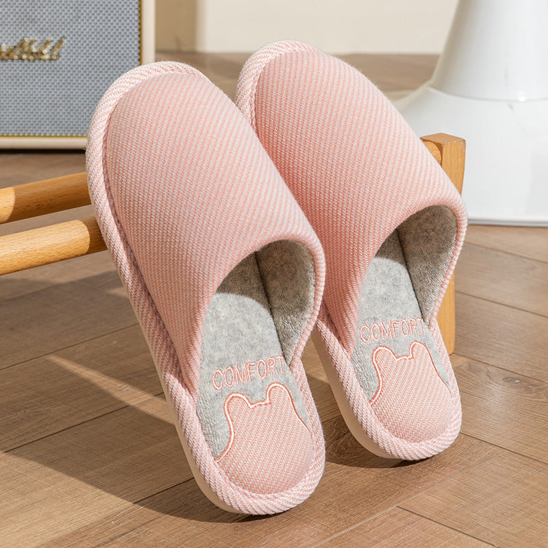 Spring and Autumn Cotton Slippers for Women, All Seasons, Winter, Indoor Home Use, Cotton and Linen Non-Slip Home Couple Wholesale Hemp Slippers for Men