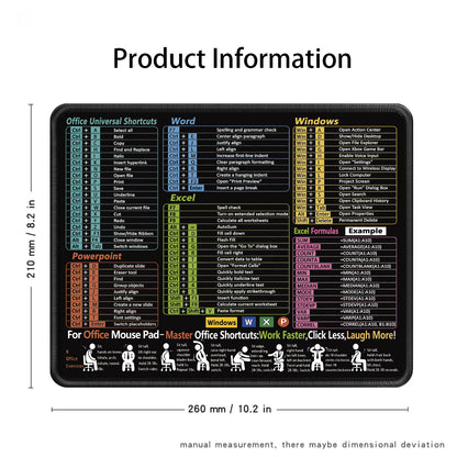 Excel English Shortcut Keys Cross-Border Mouse Pad Customized Ip Office Large Computer Notebook Special Small Table Pad
