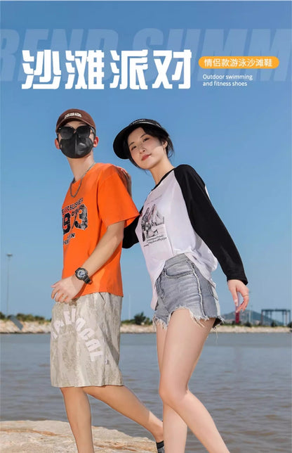 New beach shoes men's and women's anti-sand quick-drying sea-catching reef shoes seaside can be launched wading water-tracing non-slip fishing shoes