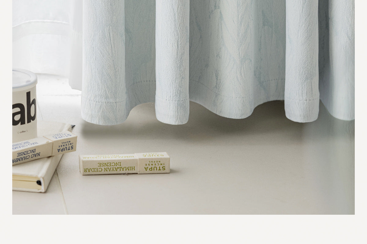 Cream Style Jacquard Curtain for Bedroom Premium Chenille Shading Living Room Bedroom French Light Luxury Shaoxing Curtain