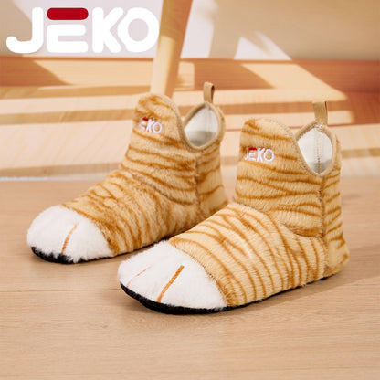 Cross-Border Autumn and Winter Yoga Shoes with Fleece Lining for Warmth, Indoor Shoes for Men and Women, Non-Slip, Silent, Slip-On, Closed-Toe, Soft Plush Cotton Shoes