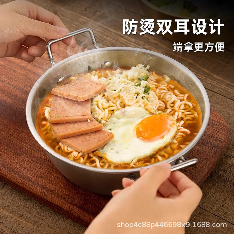 304 stainless steel bowl double ear bowl salad bowl snacks French fries fried chicken nuggets plate hot pot sauce bowl cooking bowl