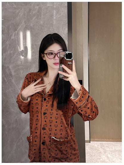 2026 New Style Island Velvet Pajamas for Women, Autumn and Winter High-End Luxury Set, Internet Celebrity Long-Sleeve Thickened Warm Loungewear