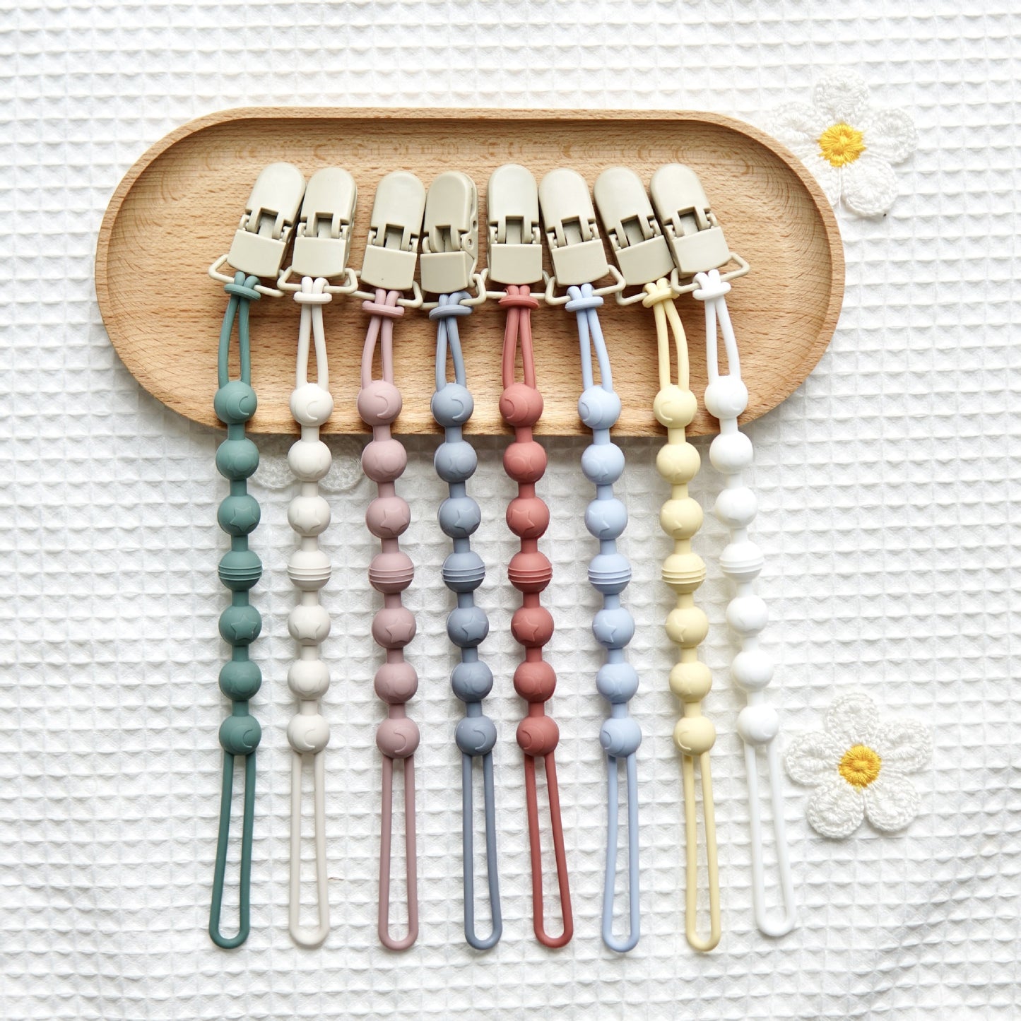 Ins Nordic Style New Plastic Clip Silicone Chain Baby Toy Grinding Stick Tooth Gum Silicone Chain Nipple Anti-losing Rope