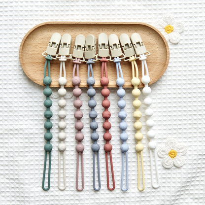 Ins Nordic Style New Plastic Clip Silicone Chain Baby Toy Grinding Stick Tooth Gum Silicone Chain Nipple Anti-losing Rope