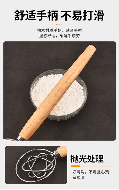 Factory supply in stock noodle stick flour mixer 430 stainless steel coil egg beater dough mixer