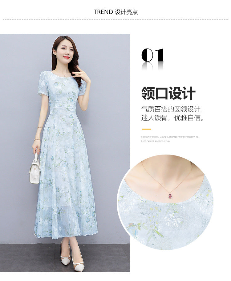 2022 Summer New Bohemian Long Dress to Ankle Chiffon dress Super Long Seaside Holiday Beach Dress for Women
