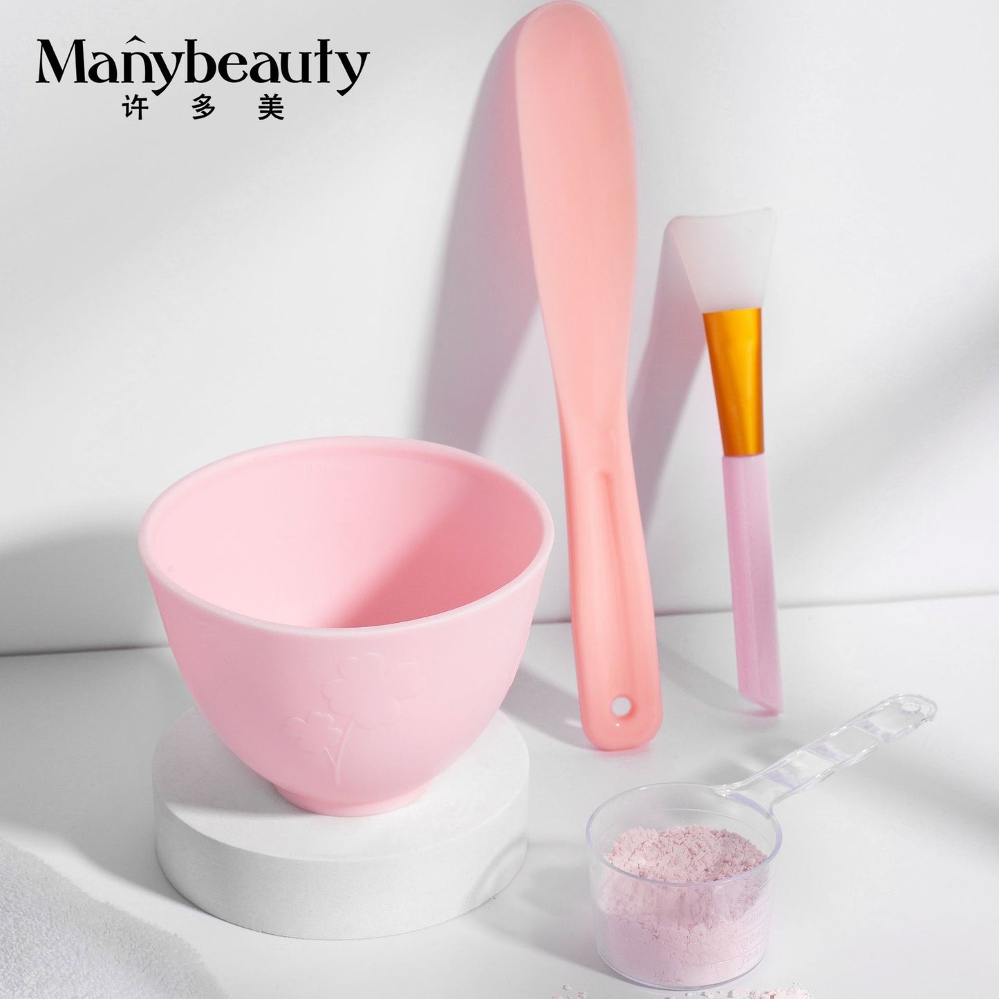 Silicone Mask Bowl, Soft Mask Bowl, Spoon Stick, Mixing Tool, Three-Piece Set, Scraper, Beauty Salon Facial Spa Special