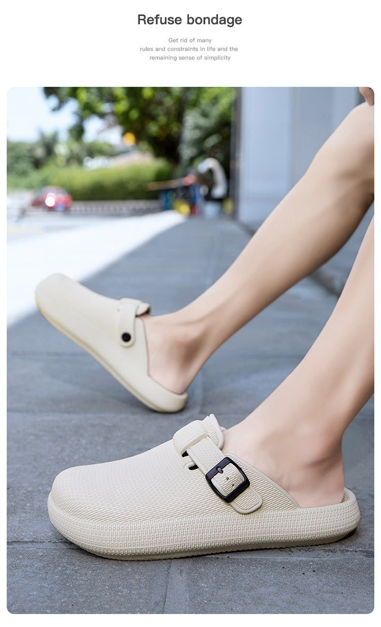 2025 Men's Closed-Toe Sandals Large Size Outdoor Non-Slip Thick-Soled Clogs Women's Half-Slip Couple's Same Style
