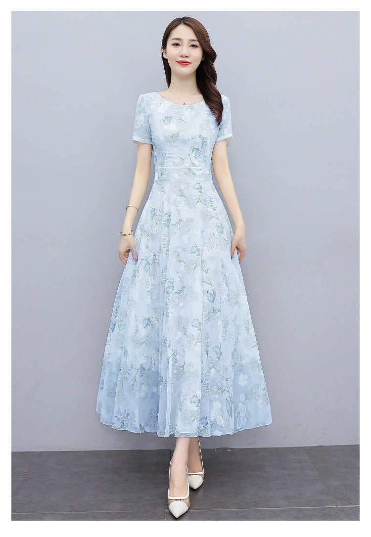 2022 Summer New Bohemian Long Dress to Ankle Chiffon dress Super Long Seaside Holiday Beach Dress for Women