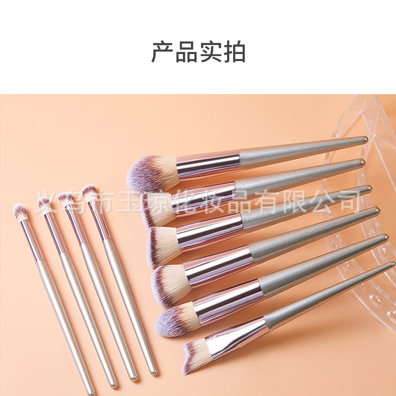 Cross-Border Popular Makeup Brushes 18 Pieces Champagne Color Wooden Handle Set Brushes Eye Shadow Brush Cosmetic Bag Beauty Tools Wholesale