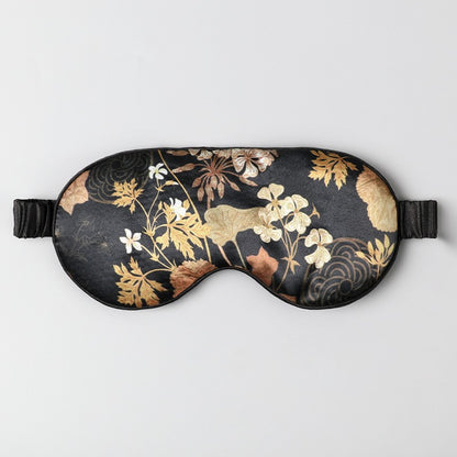 Mulberry Silk Eye Mask, Ice Silk Imitation Silk, Chinese Style Color, Satin Silk Light-Blocking Eye Mask for Sleep, Printed, in Stock Wholesale