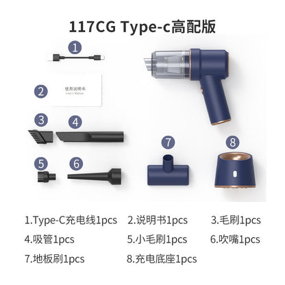 Car-Mounted Wireless Dust Blower Vacuum Cleaner, Portable Handheld Small High-Suction Car Vacuum Cleaner, All-In-One Blowing and Suction Machine for Cars