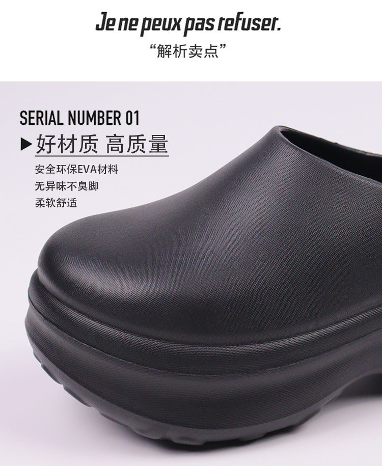 Foreign Trade Cross-Border Chef Shoes, Outdoor Casual Shoes, Comfortable Platform Sole, Wear-Resistant, Non-Slip, Thick-Soled Slippers for Men and Women, Eva