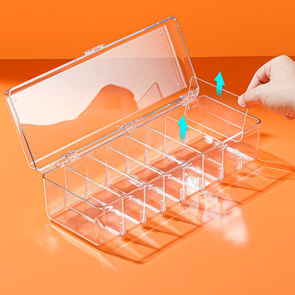 Enlarge 40cm Long Transparent Box Narrow Long Square Storage Box 15cm Wide Water-tight Drawer Finishing