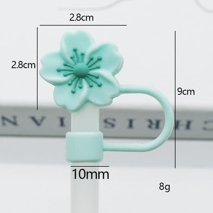 Popular 10mm Begonia Flower Straw Cap Stanley Water Cup Straw Plug Silicone Flower Straw Cover Direct from Manufacturer