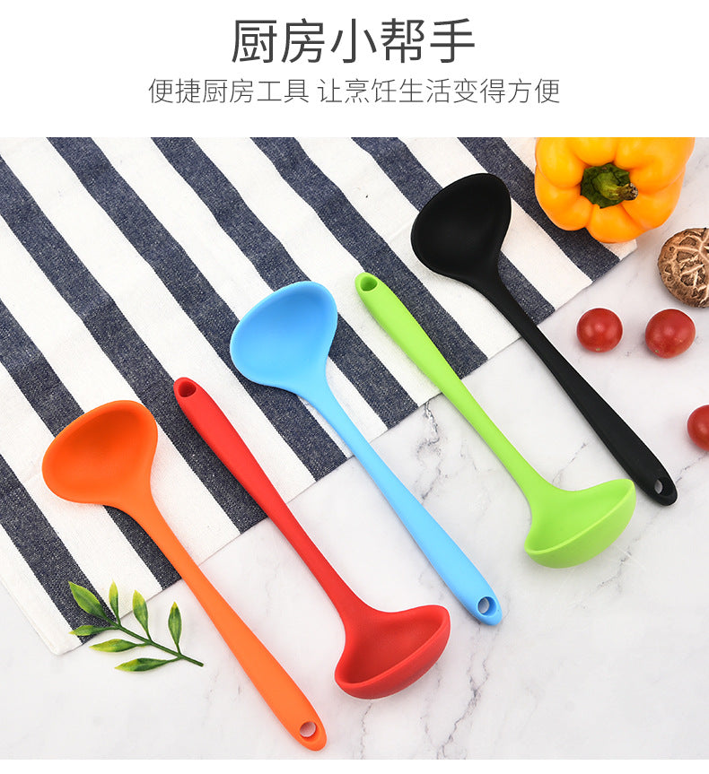 Silicone Mini Soup Spoon Kitchen Cooking Soup Spoon Children's Food Supplemented Soup Spoon Food Grade Material Silicone Soup Spoon 21cm