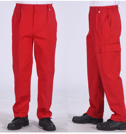 Autumn and Winter Pure Cotton Work Pants for Men, Wear-Resistant Welding Workwear, Blue Construction Site Workshop Handling Work Clothes Pants