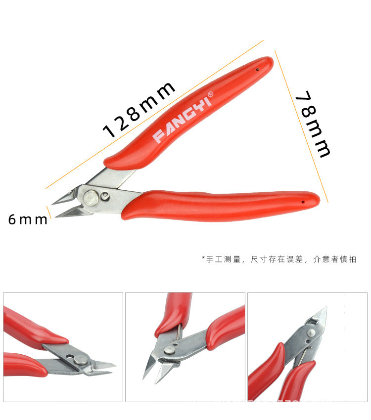 170 Oblique Nose Pliers Pointed-nose Pliers Water-mouth Pliers Gundam Split Cool Model Small Blue Oblique-mouth Pliers Cable Tie-cutting Pliers Fruit Cutters