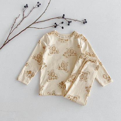Children's Pajamas, Baby Autumn Clothes and Long Trousers, Kidsren's Home Clothes, Category a Pure Cotton Pajamas for Boys and Girls, Boys' Home Clothes
