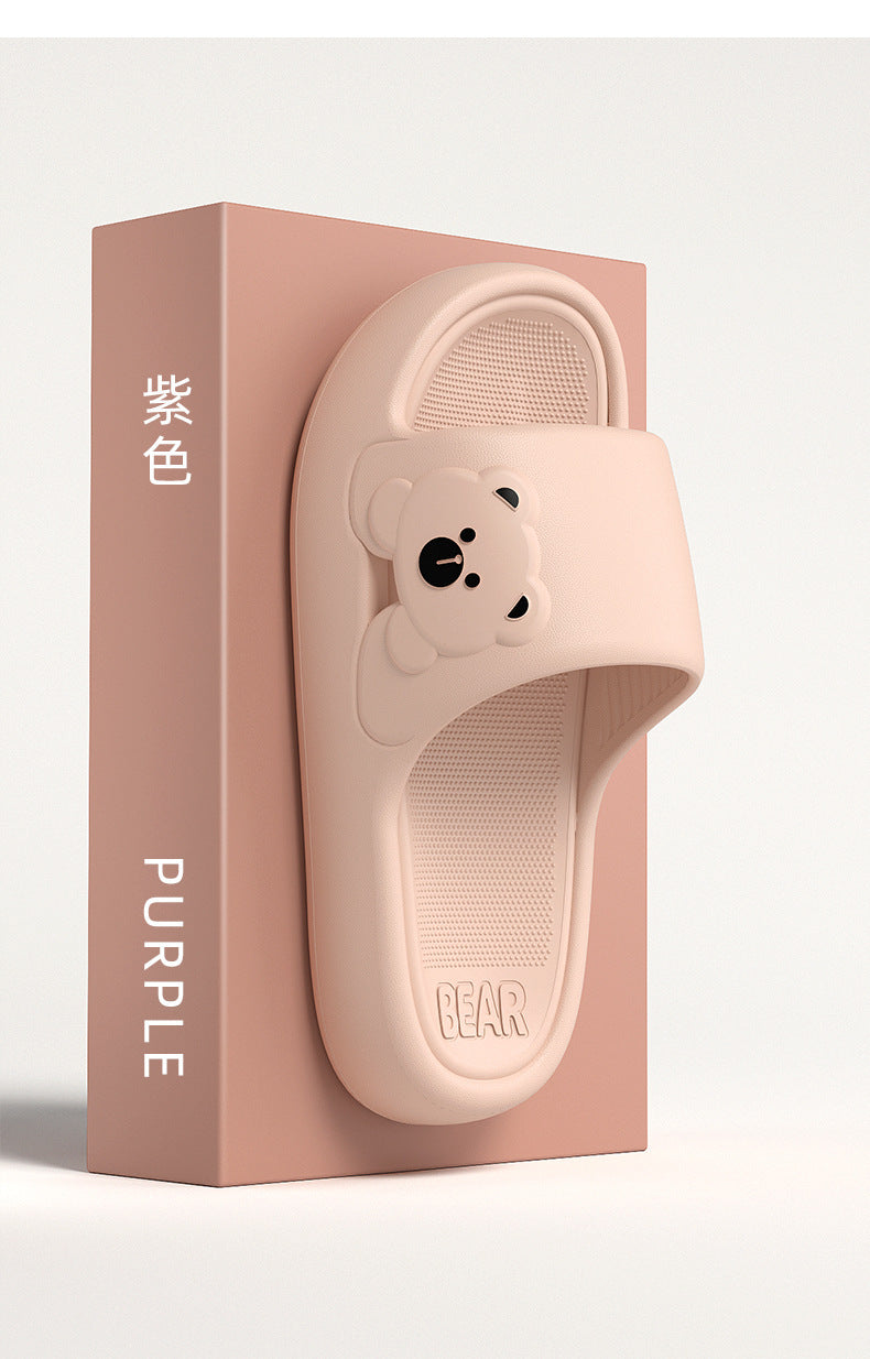 Dropshipping 2025 New Summer Slippers for Women Thick-Soled Couple Style Thick-Soled Home Bathroom Bathing Slippers