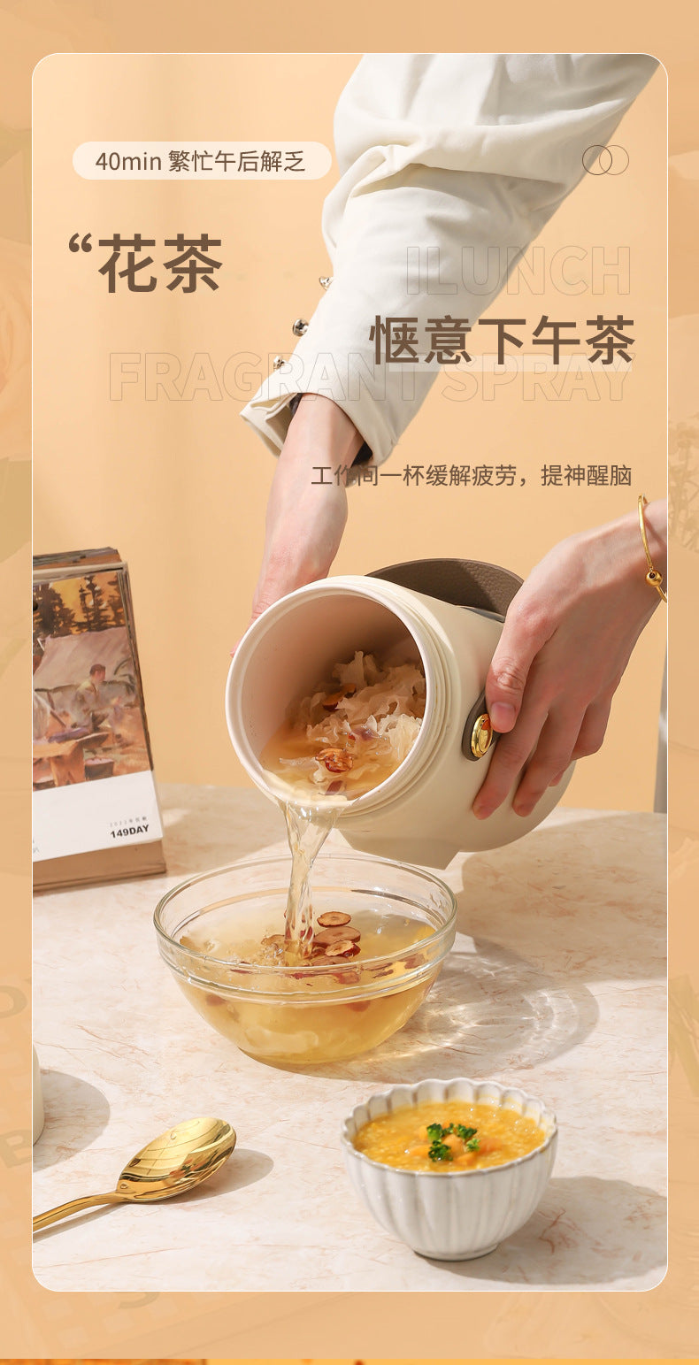 Shake the sound net red electric cooker portable soup porridge artifact 1.2L stainless steel electric cooker multifunctional reservation lifting