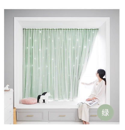 Source manufacturers non-perforated installation curtains hook and loop curtains cross-border foreign trade shading curtains self-adhesive finished products wholesale